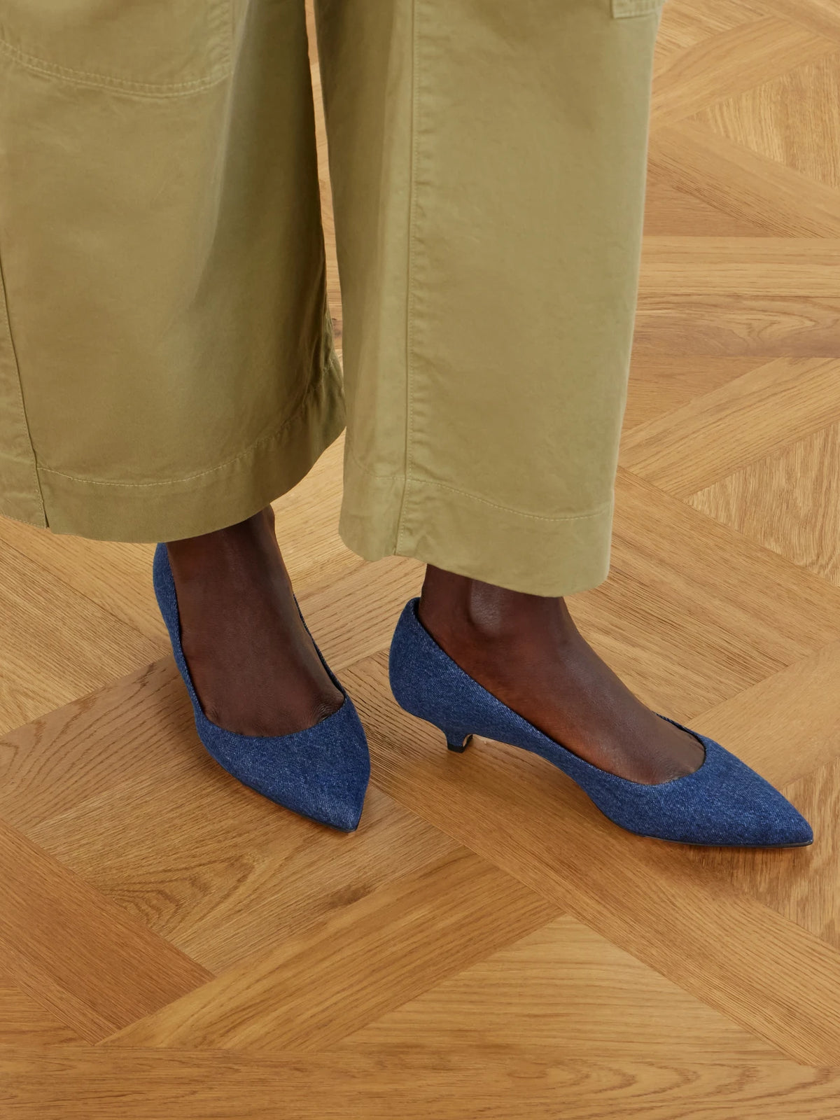The Kitty Denim Pumps