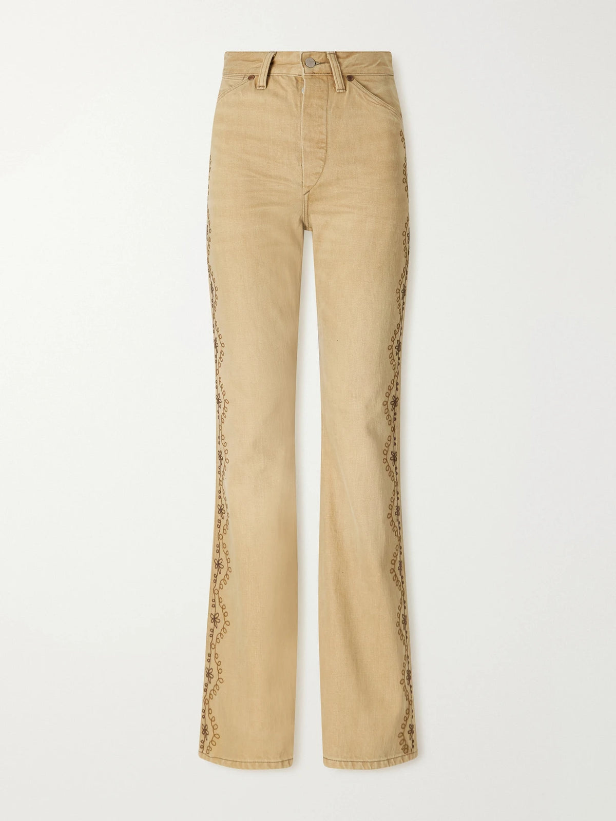 RRL Floral-embroidered Cotton Flared Pants