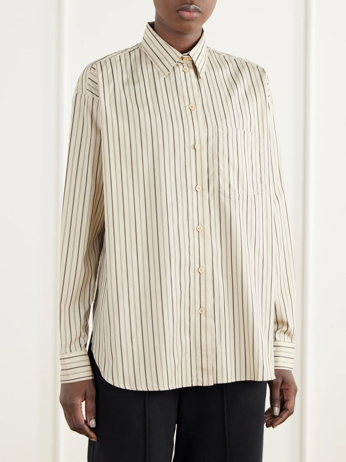 Jamie Haller The Essential Drop-tail Striped Cotton-poplin Shirt