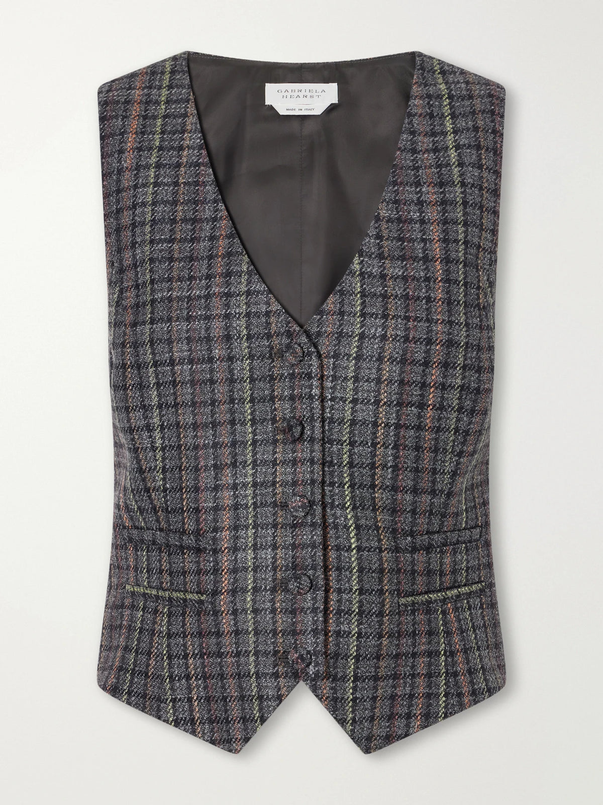 Gabriela Hearst Coleridge Houndstooth Wool And Silk-blend Twill Vest
