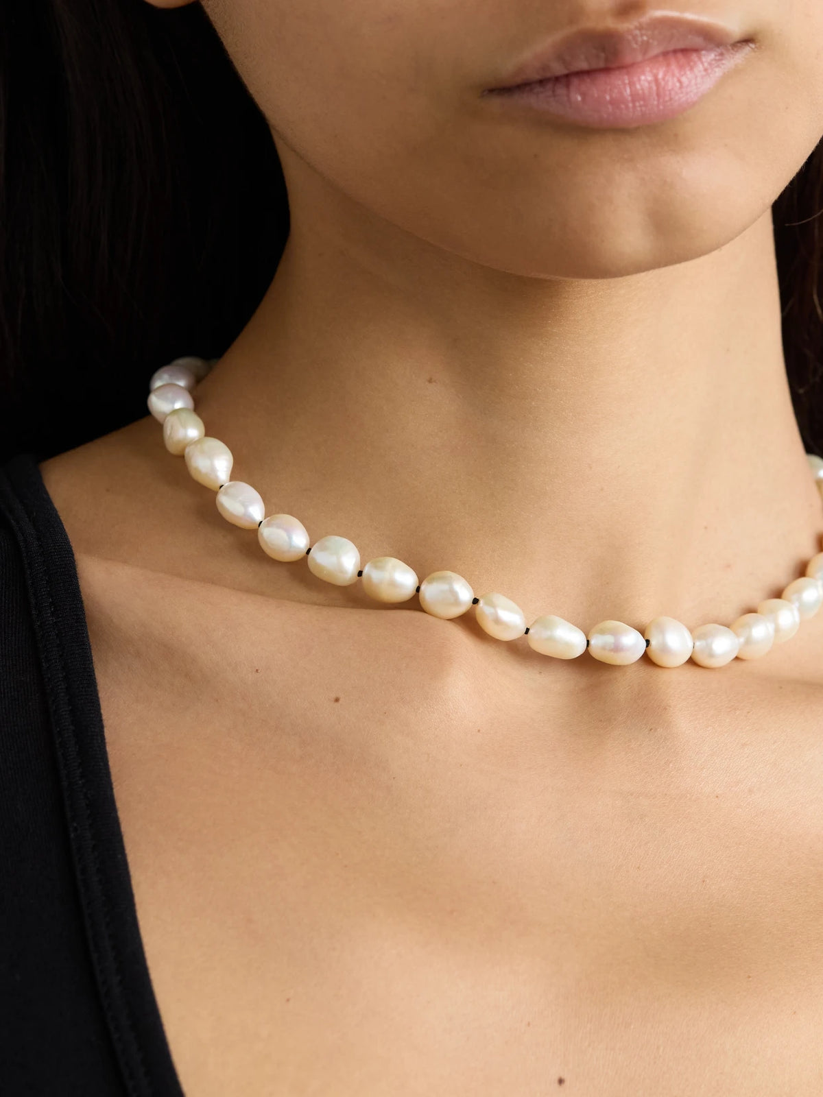 Image of Necklaces. Product name - Silver Pearl Necklace in White colour by brand - Sophie Buhai