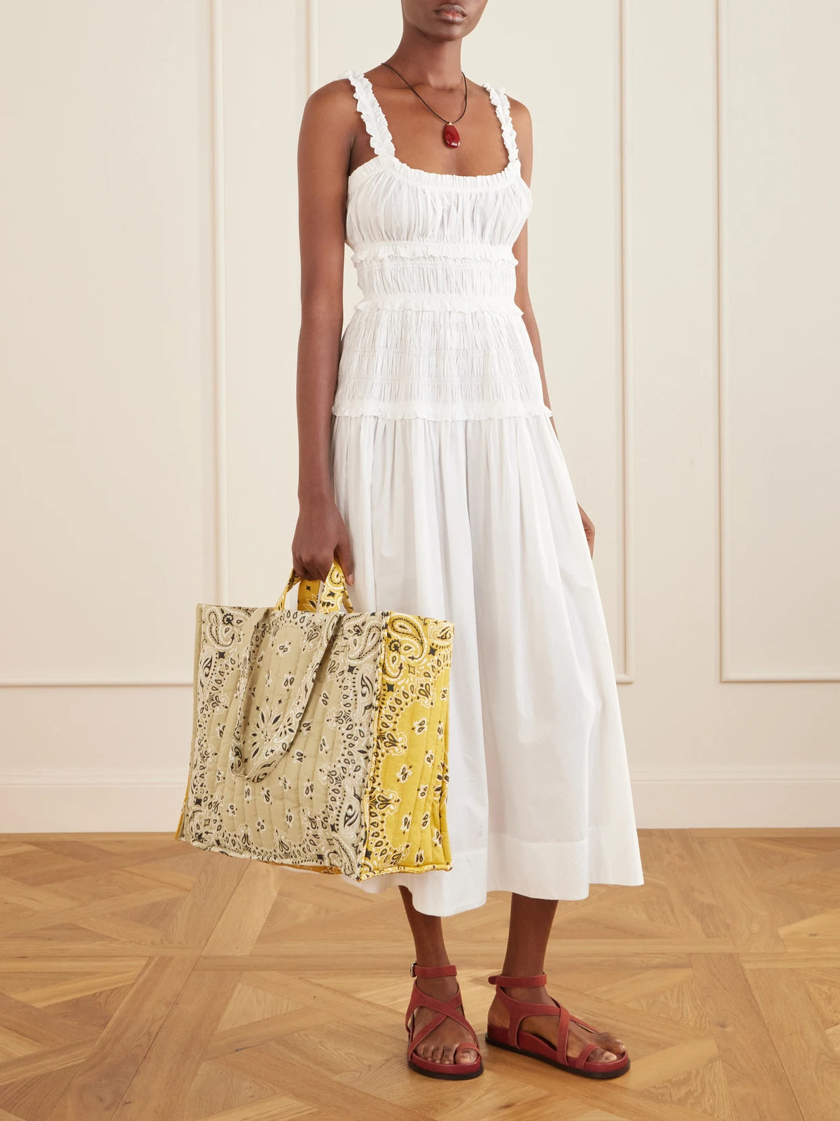 Maxi Cabas Quilted Bandana-print Cotton Tote
