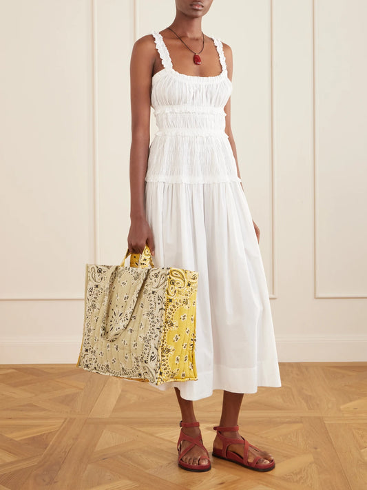 Maxi Cabas Quilted Bandana-print Cotton Tote