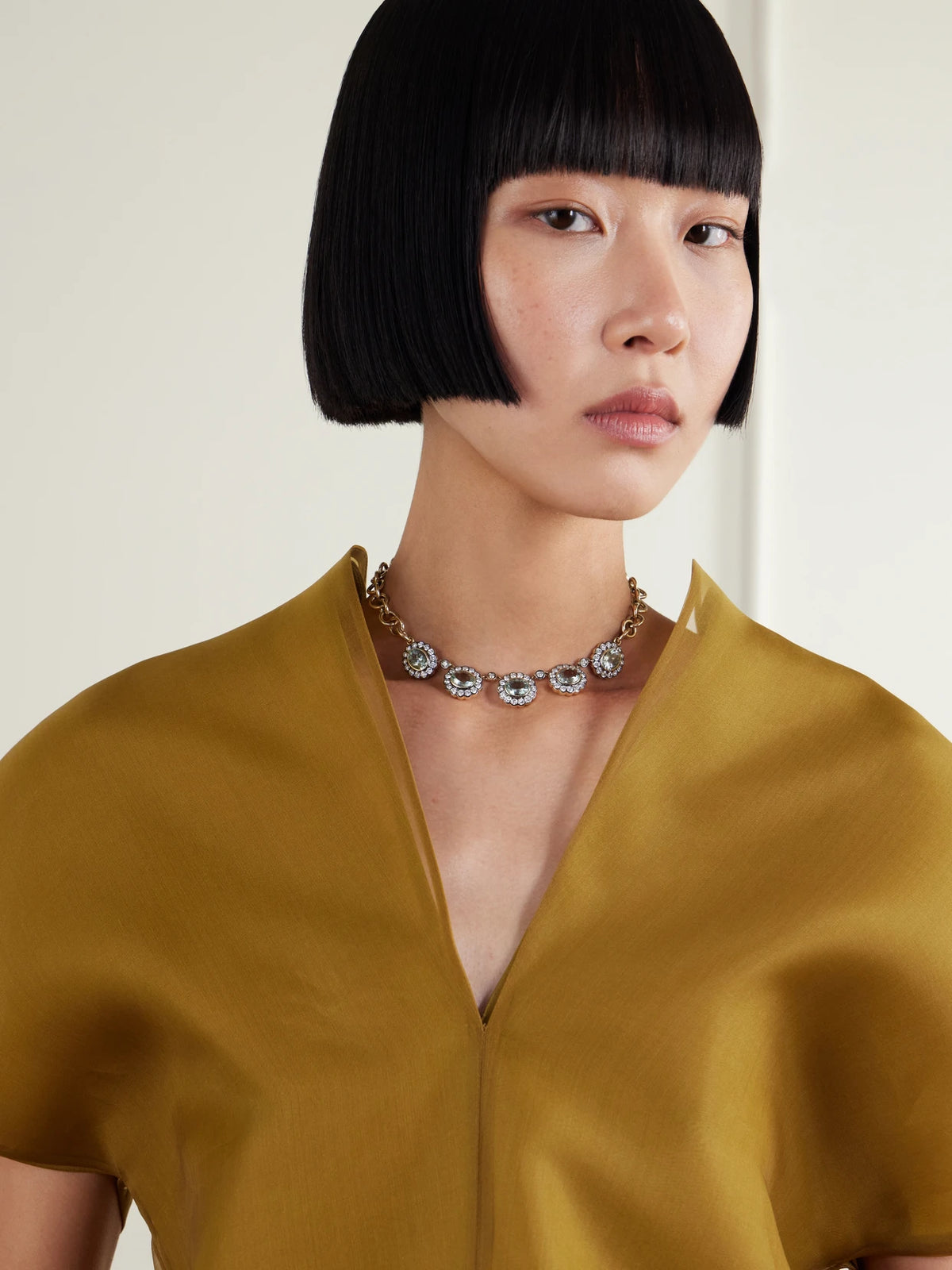 Image of Necklaces. Product name - Alexandra 14-karat Gold, Aquamarine And Diamond Necklace in Multi colour by brand - Marlo Laz