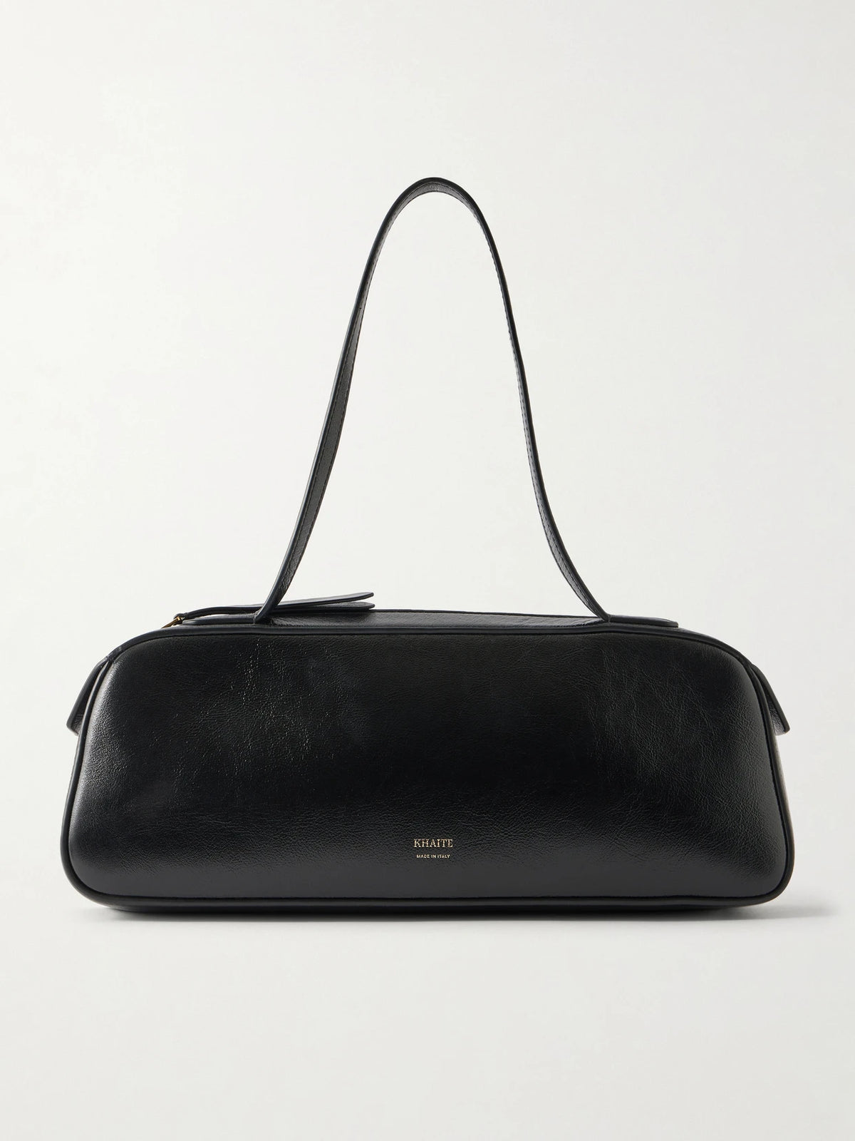 Simona Glossed-leather Shoulder Bag