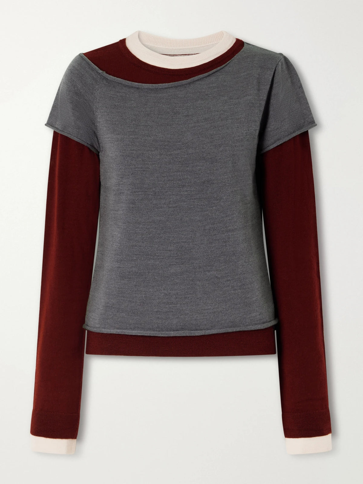 STAUD Sera Layered Wool-blend Sweater