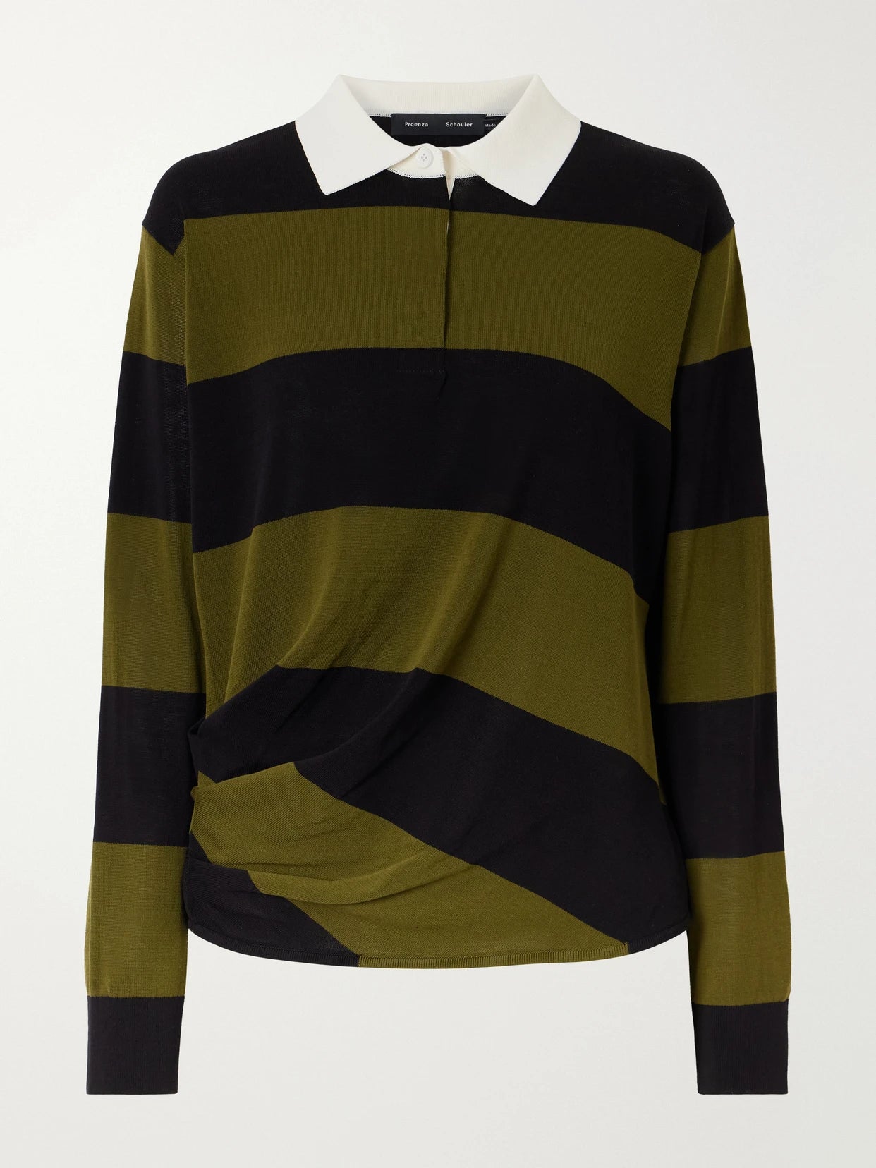 Corinna Striped Cotton-knit Polo Shirt