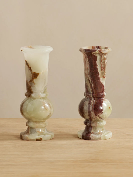 Jia Jia Home Set Of Two Onyx Vases
