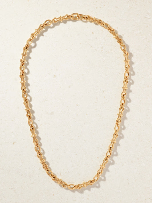 Barbell 18-karat Gold Chain Necklace