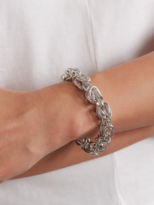 Image of Bracelets. Product name - Byzantine Rhodium-plated Bracelet in Silver colour by brand - TOTEME