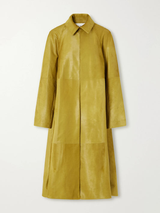 Alaïa Paneled Calf Hair Trench Coat