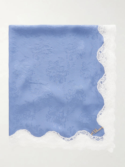 Lace-trimmed Silk Scarf