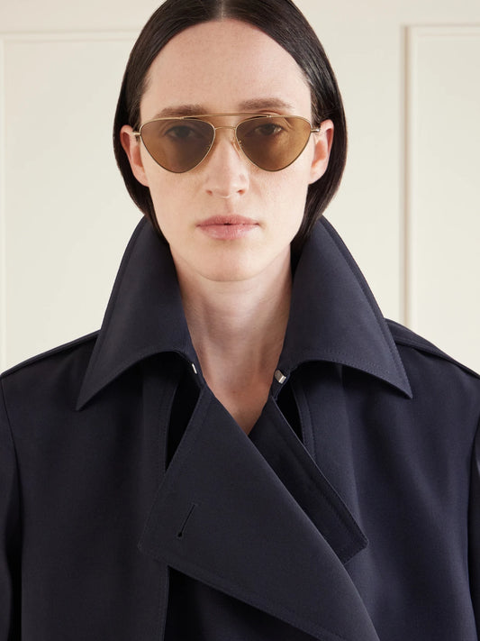 Image of Sunglasses. Product name - + Jil Sander Aviator-style Gold-tone Titanium Sunglasses in Multi colour by brand - Oliver Peoples