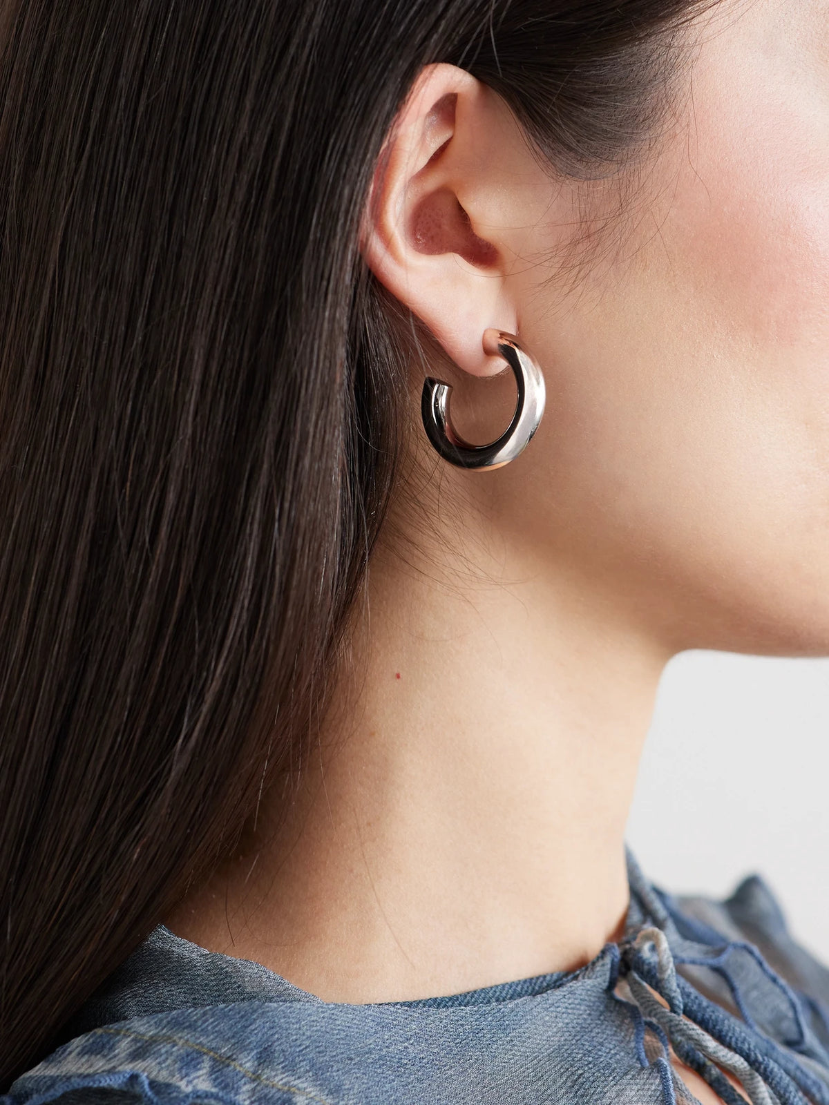 Image of Earrings. Product name - Natasha Huggies Silver-tone Hoop Earrings in Multi colour by brand - Jennifer Fisher