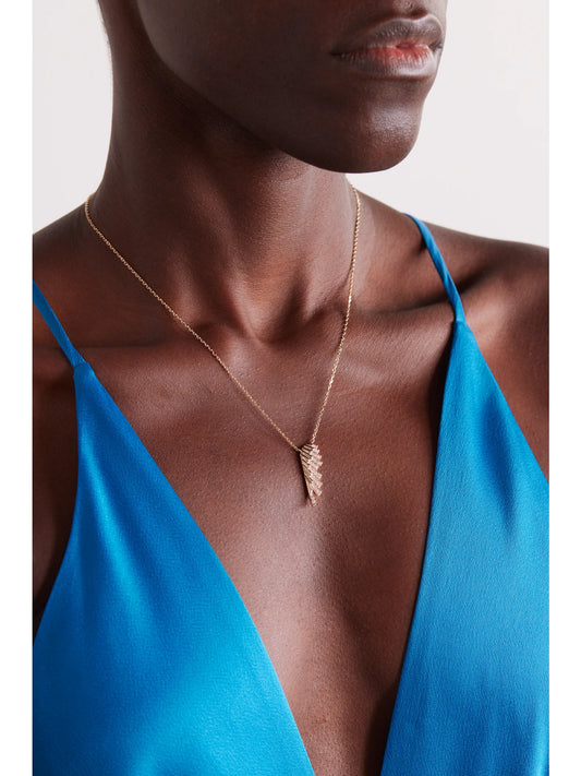 Image of Necklaces. Product name - Wings Rising Mini Icon 18-karat Rose Gold Diamond Necklace in Multi colour by brand - Garrard