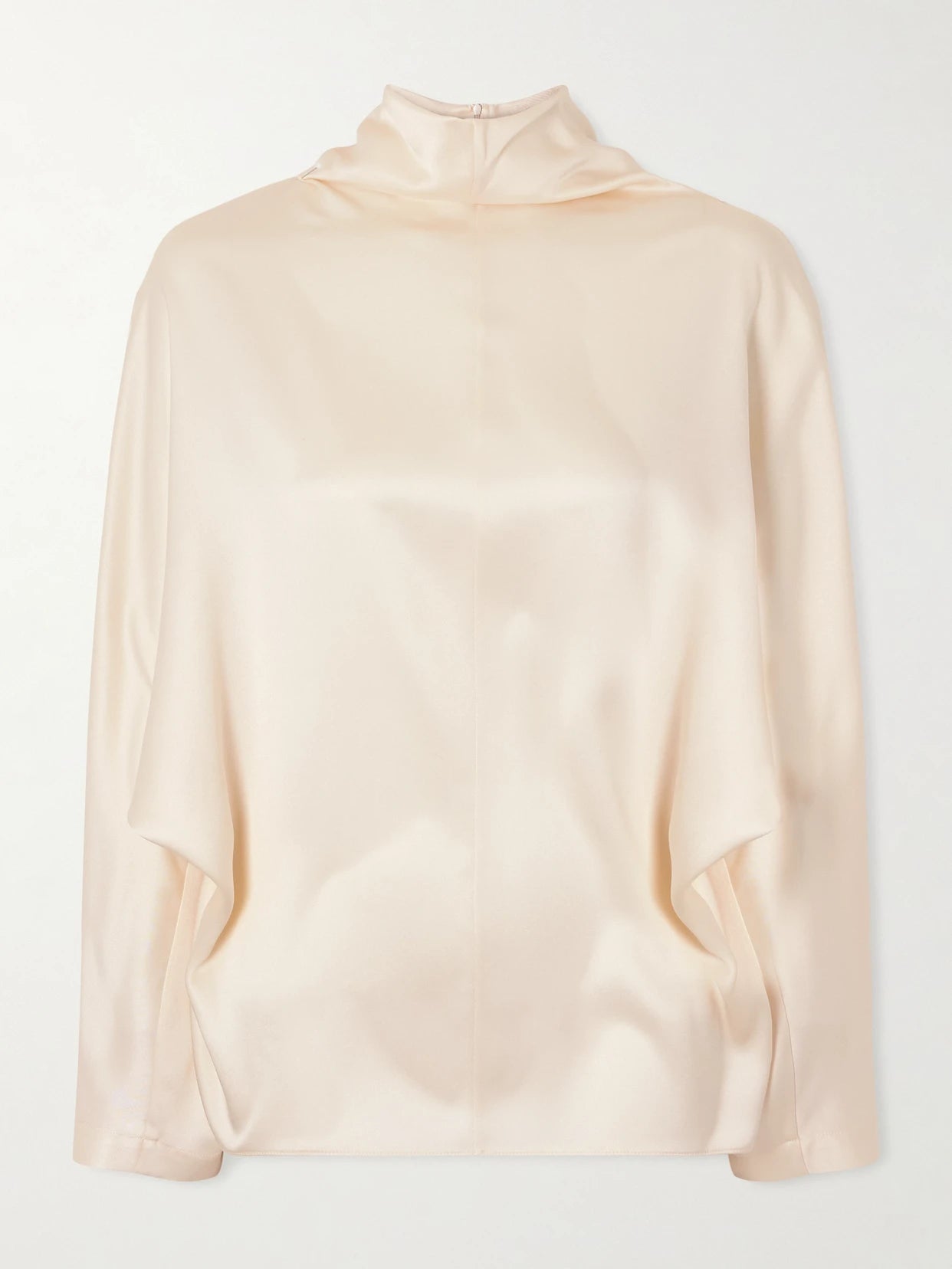 Silk-satin Turtleneck Blouse