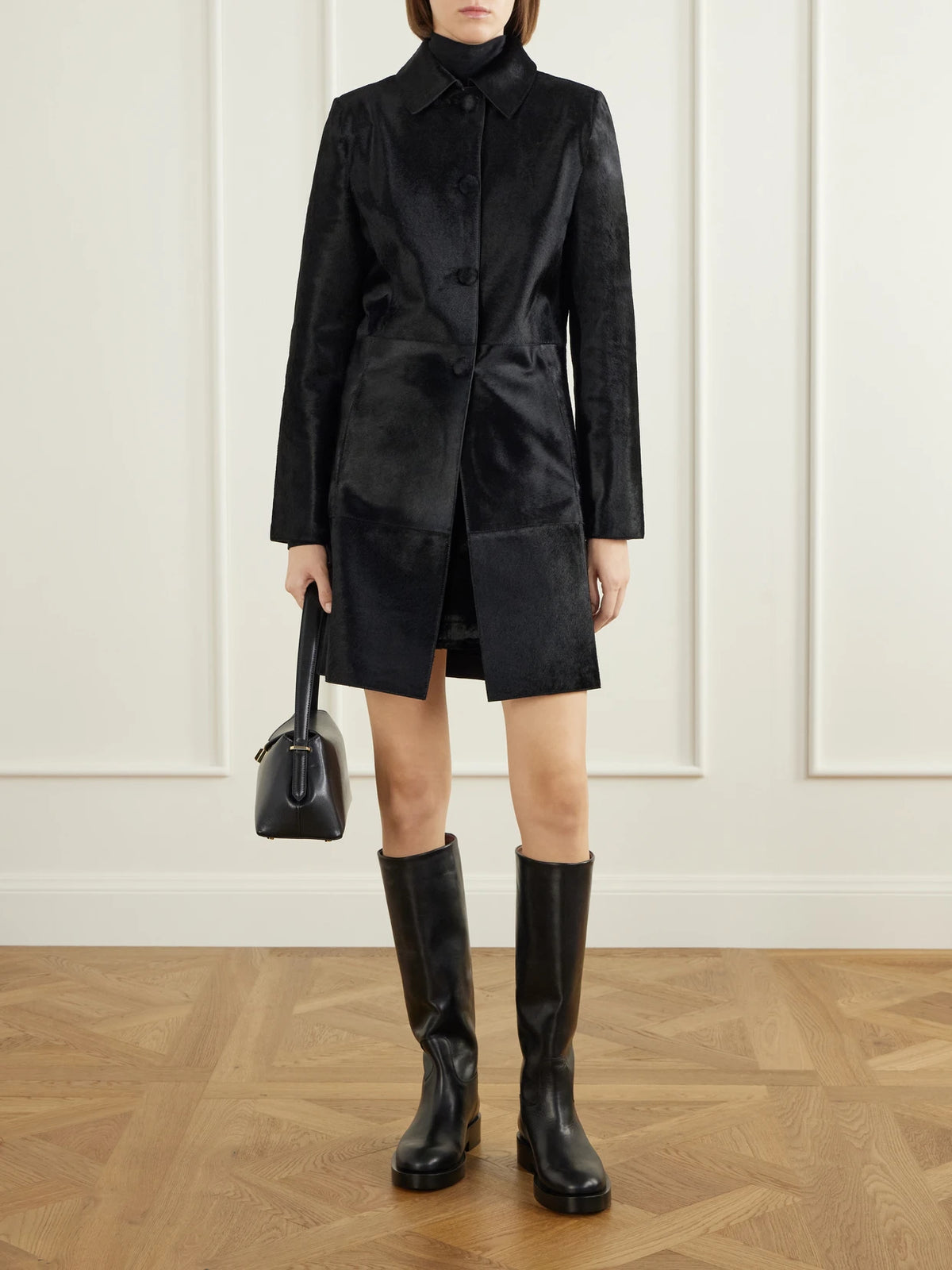 Image of Boots. Product name - Napa Leather Knee Boots in Black colour by brand - Paris Texas