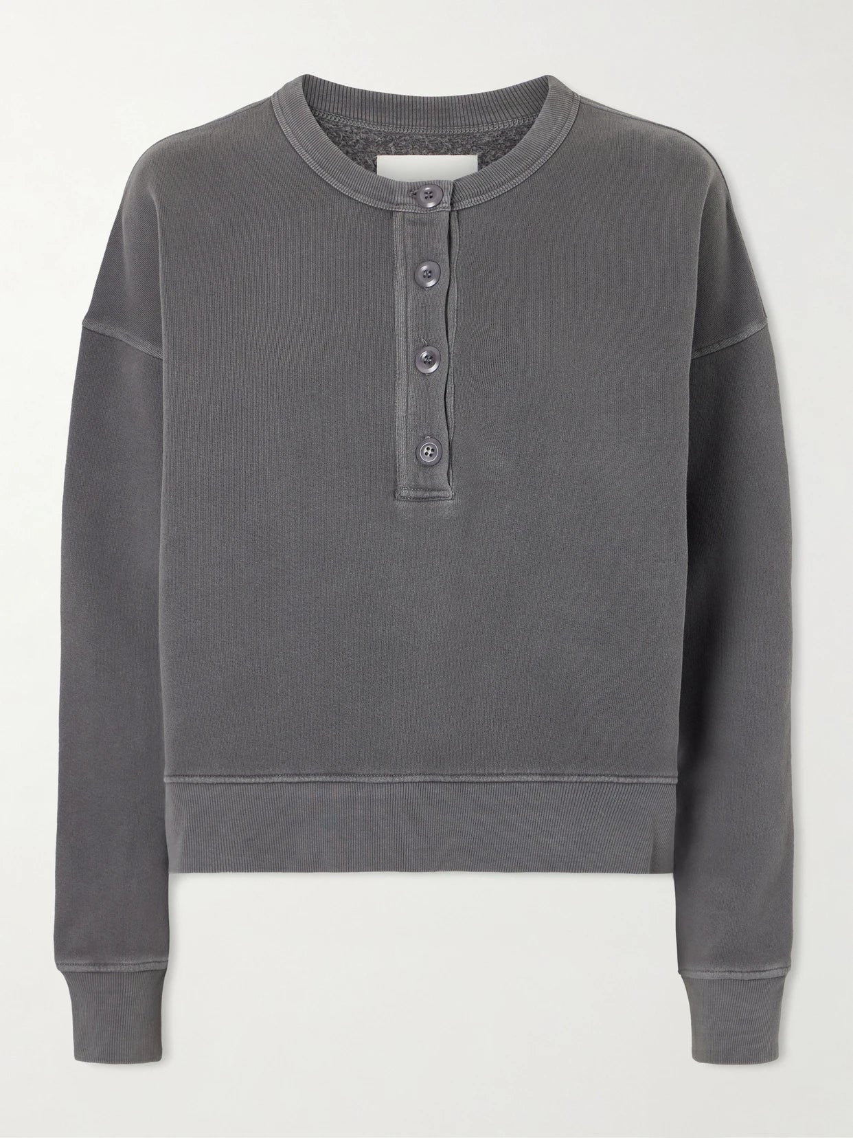 Image of Sleepwear & Loungewear. Product name - Cotton-blend Fleece Sweatshirt in Dark gray colour by brand - Citizens of Humanity
