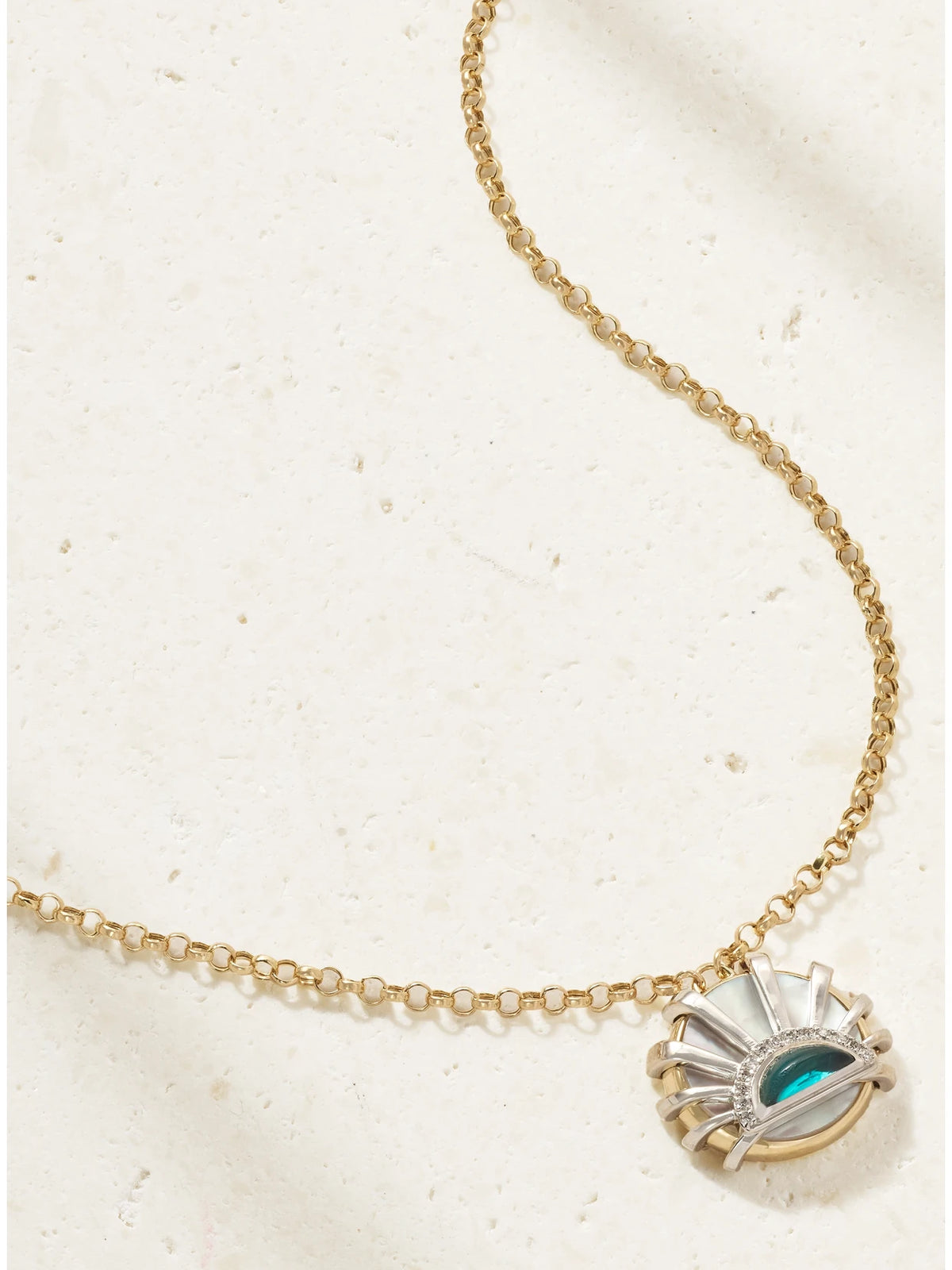 Sun Down 18-karat Gold Multistone Necklace