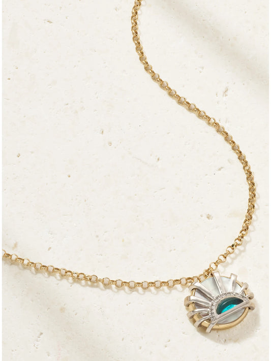 Sun Down 18-karat Gold Multistone Necklace