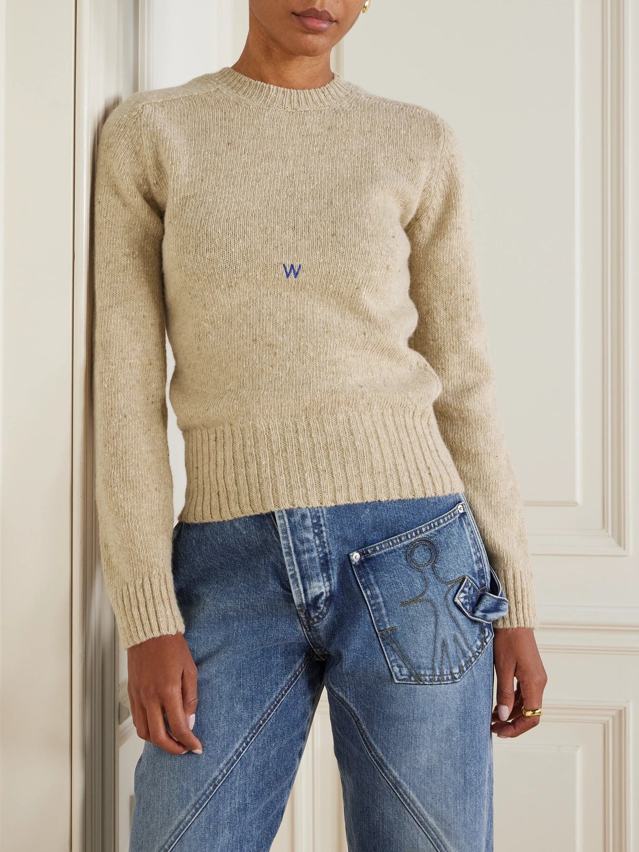 Embroidered Merino Wool And Mohair-blend Sweater