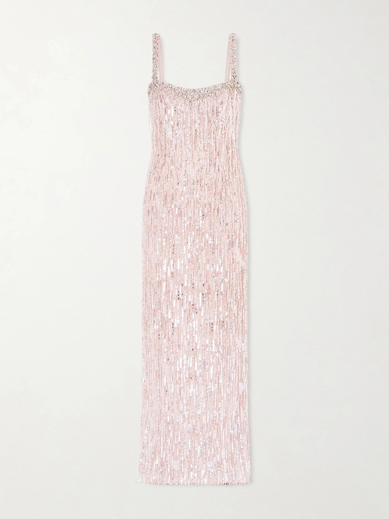 Image of Dresses. Product name - Fleur Crystal-embellished Sequined Tulle Gown in Pink colour by brand - Jenny Packham