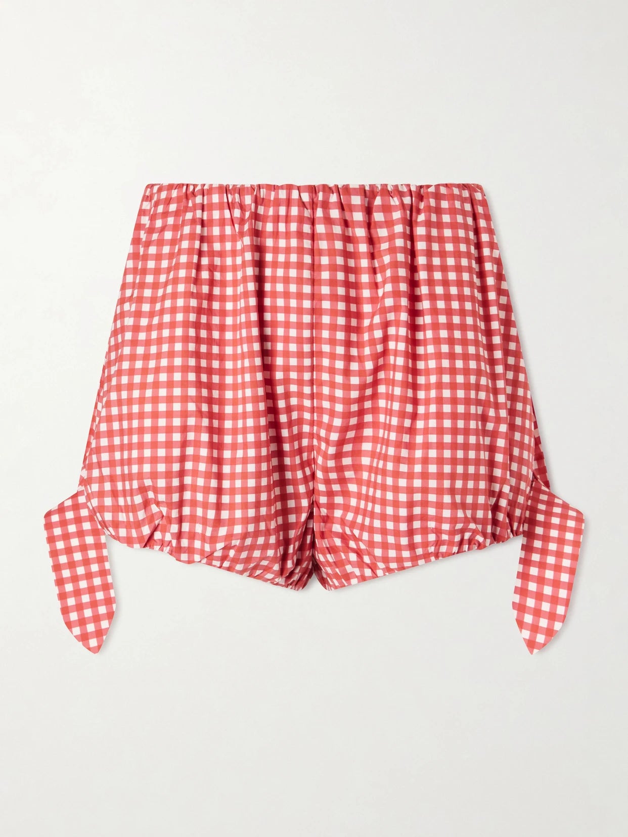 Rosie Tie-detailed Checked Cotton-poplin Shorts