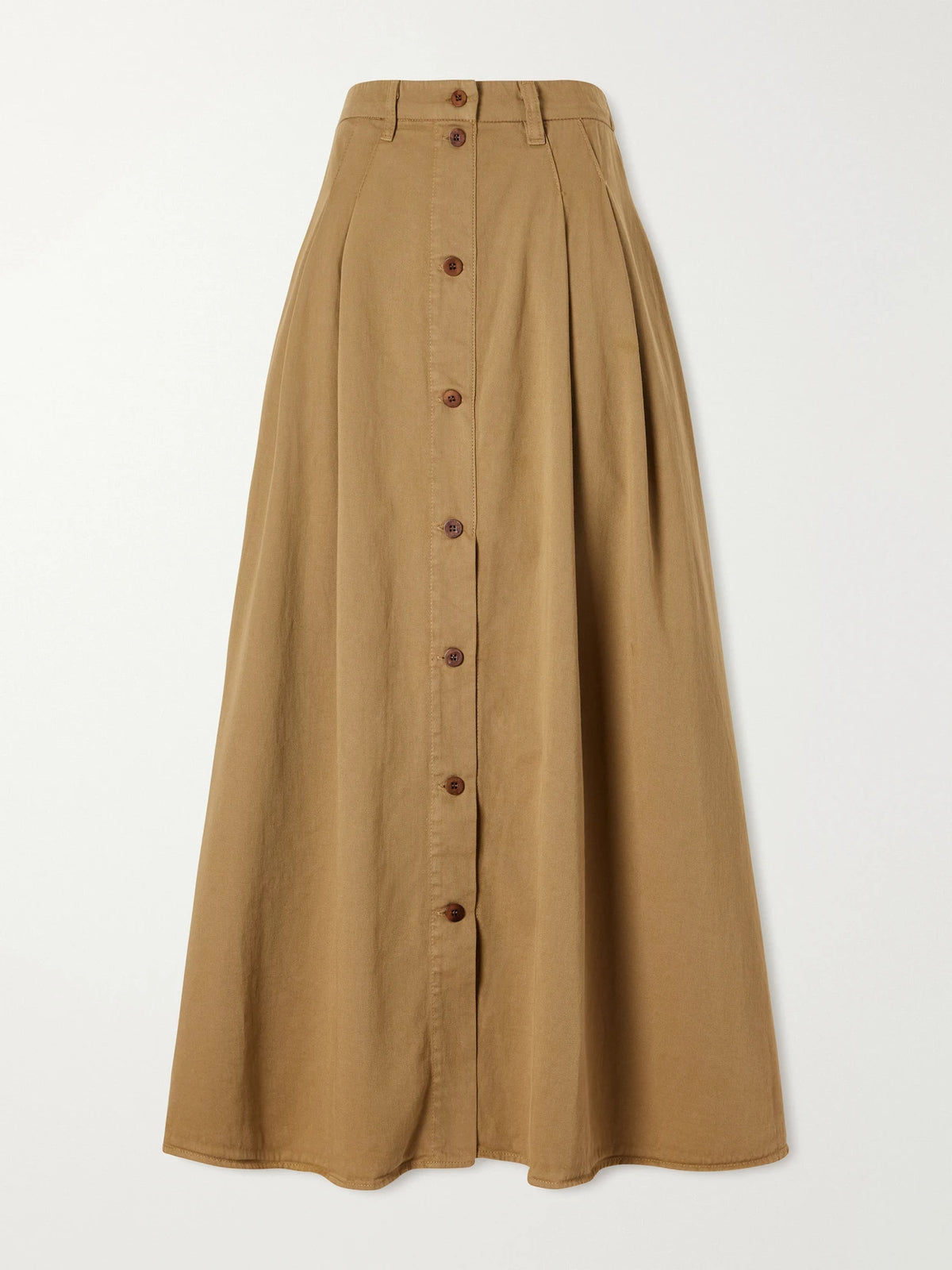 Jamie Haller The Venetian Pleated Cotton-twill Midi Skirt