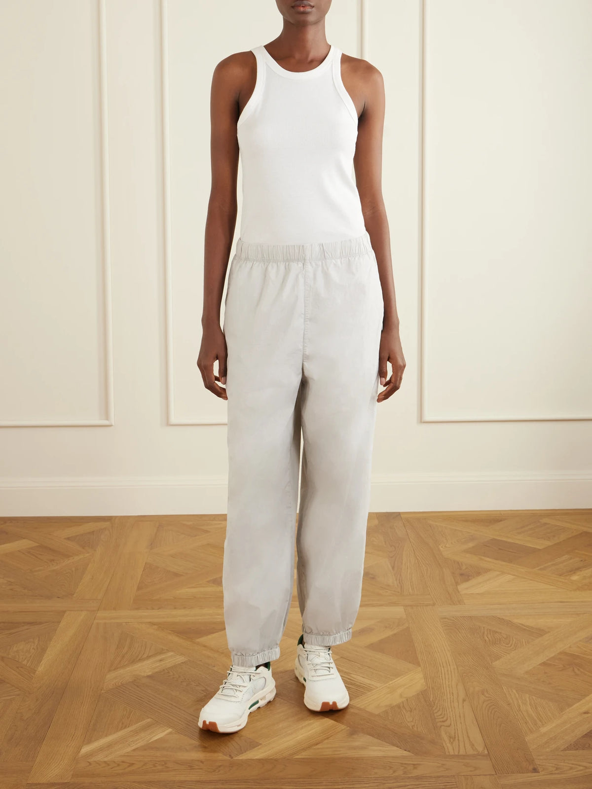 Image of Sneakers. Product name - + Zendaya Cloudzone Moon Rubber-trimmed Mesh Sneakers in Ivory colour by brand - ON