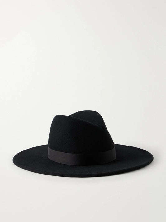 Gigi Burris Jeanne Satin-trimmed Wool And Cotton-blend Felt Hat