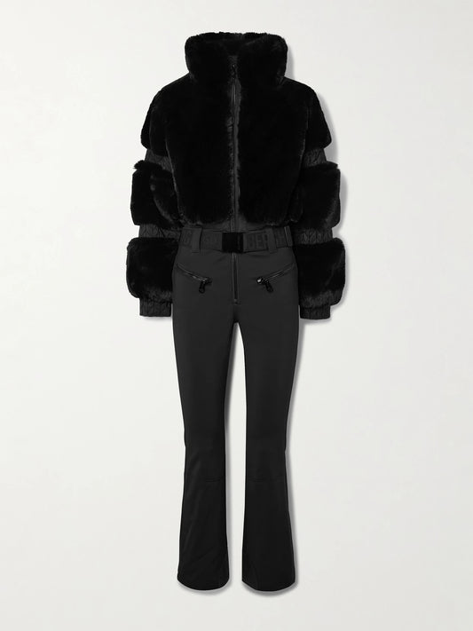 Lieke Belted Plush Ski Suit