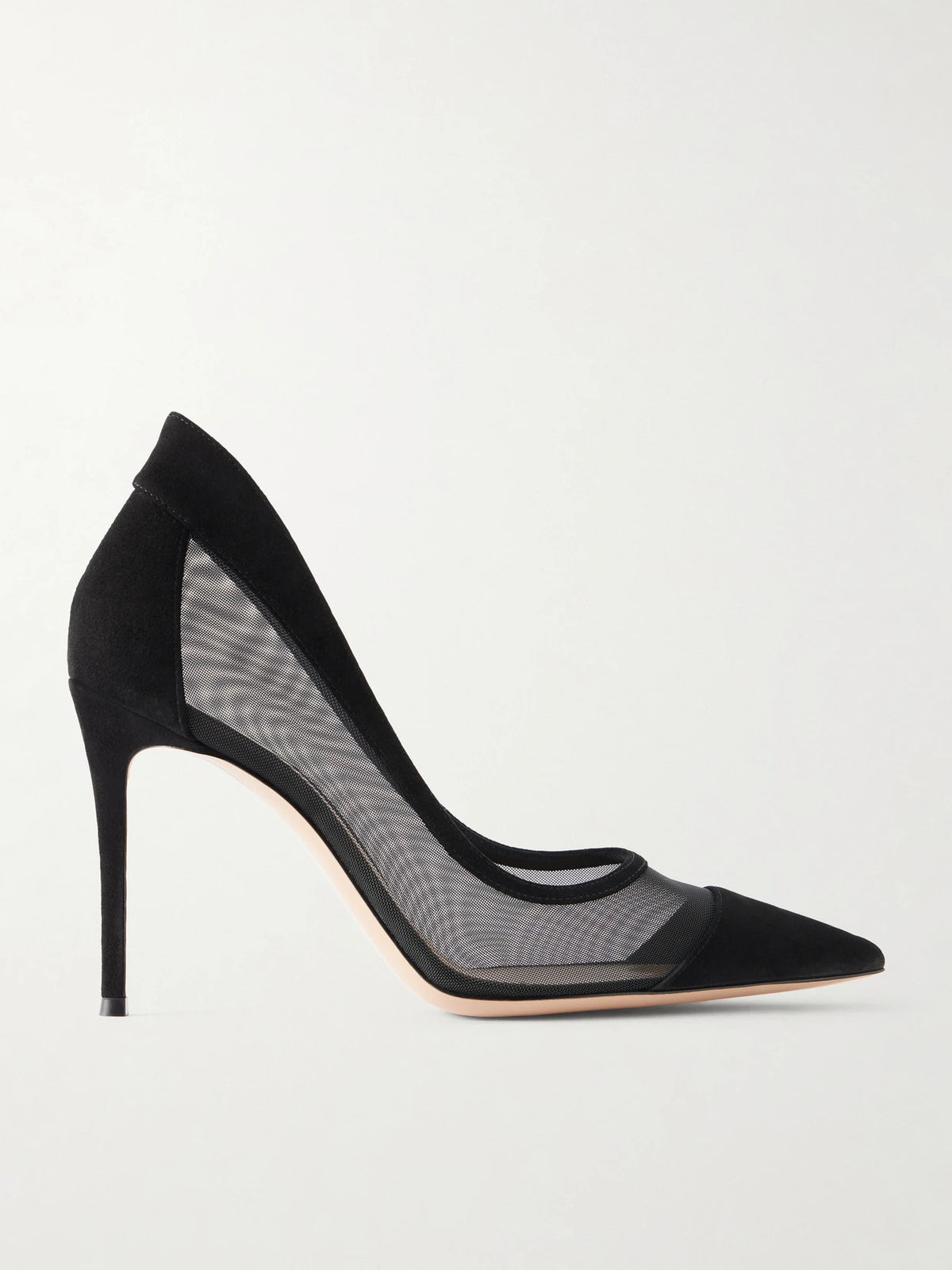 95 Mesh-trimmed Suede Pumps