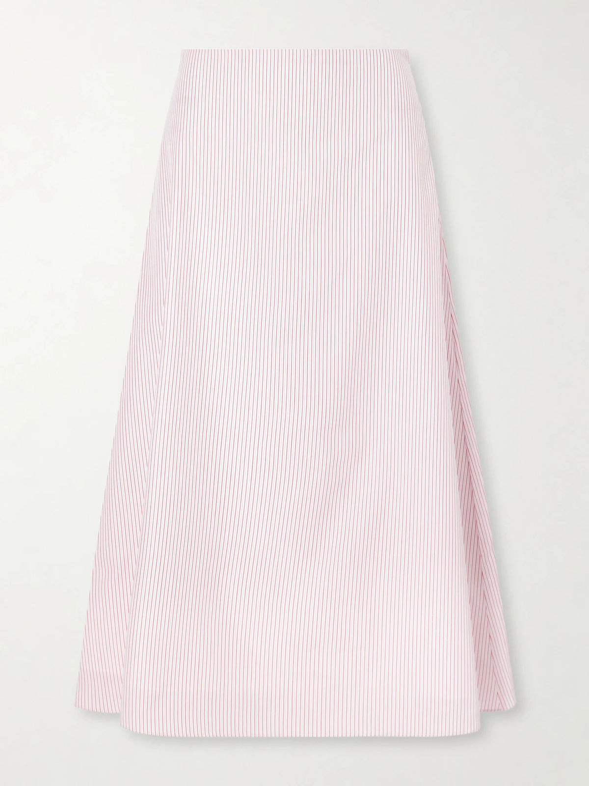 A-line Striped Cotton Midi Skirt