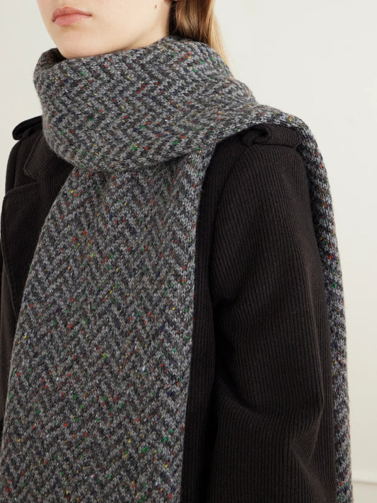Gabriela Hearst Herringbone Silk And Cashmere-blend Scarf