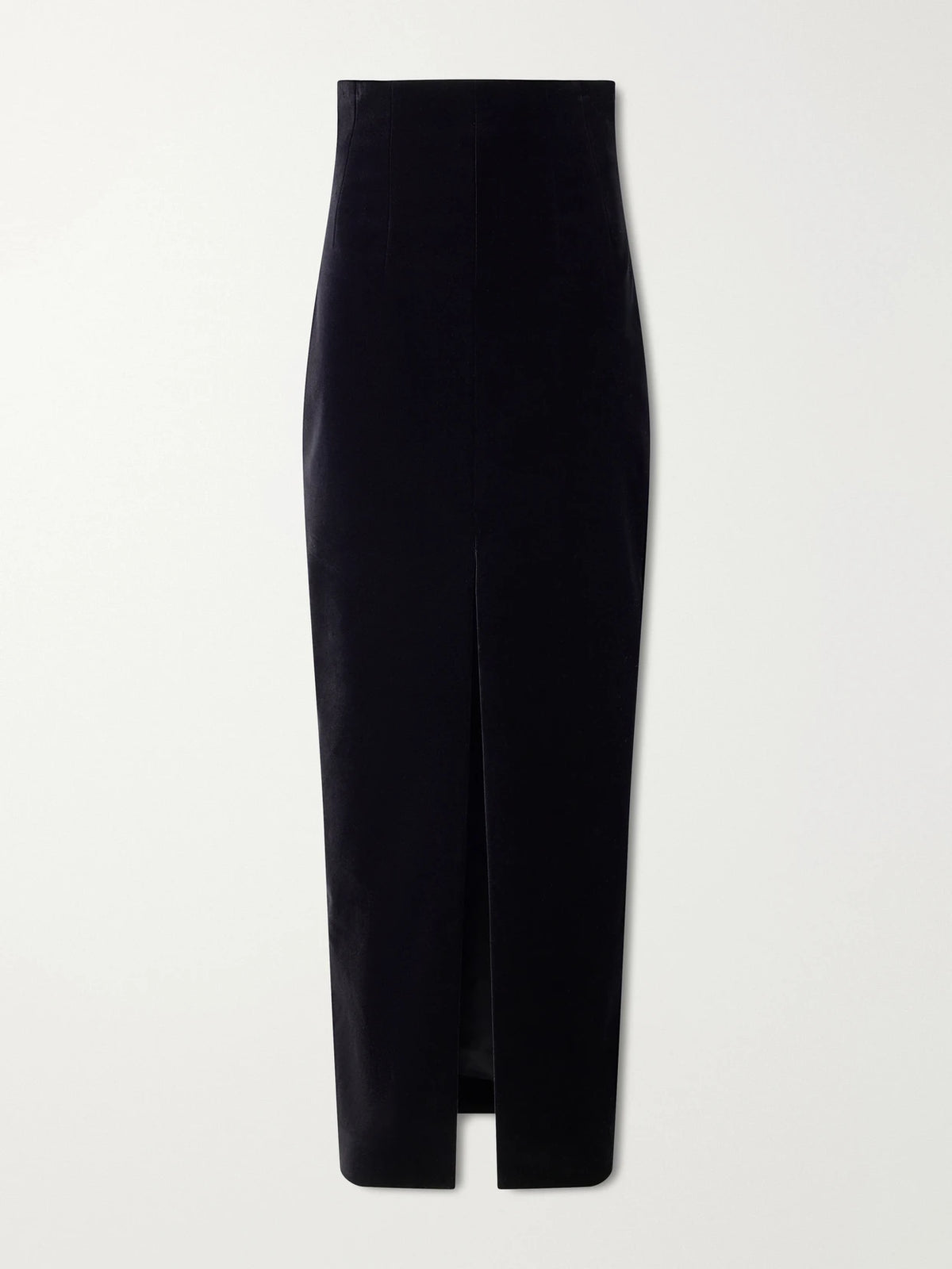 KHAITE Lachlan Velvet Cotton-blend Midi Skirt