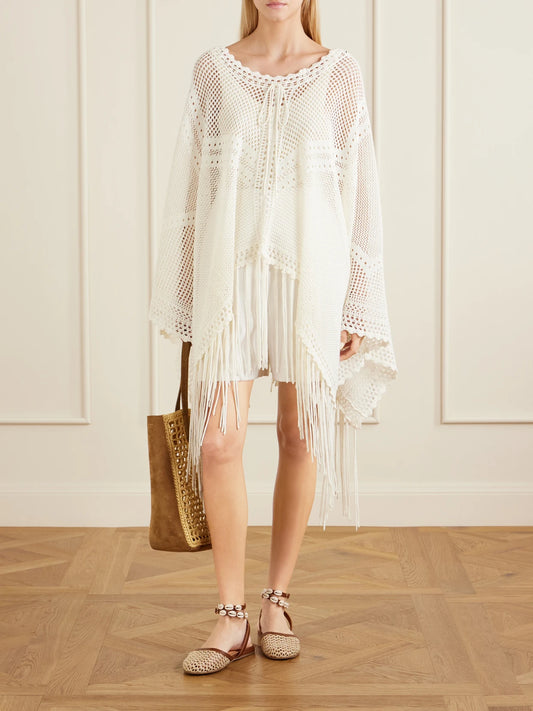 Image of Sandals. Product name - Filothea Embellished Leather-trimmed Crocheted Sandals in Beige colour by brand - Ancient Greek Sandals