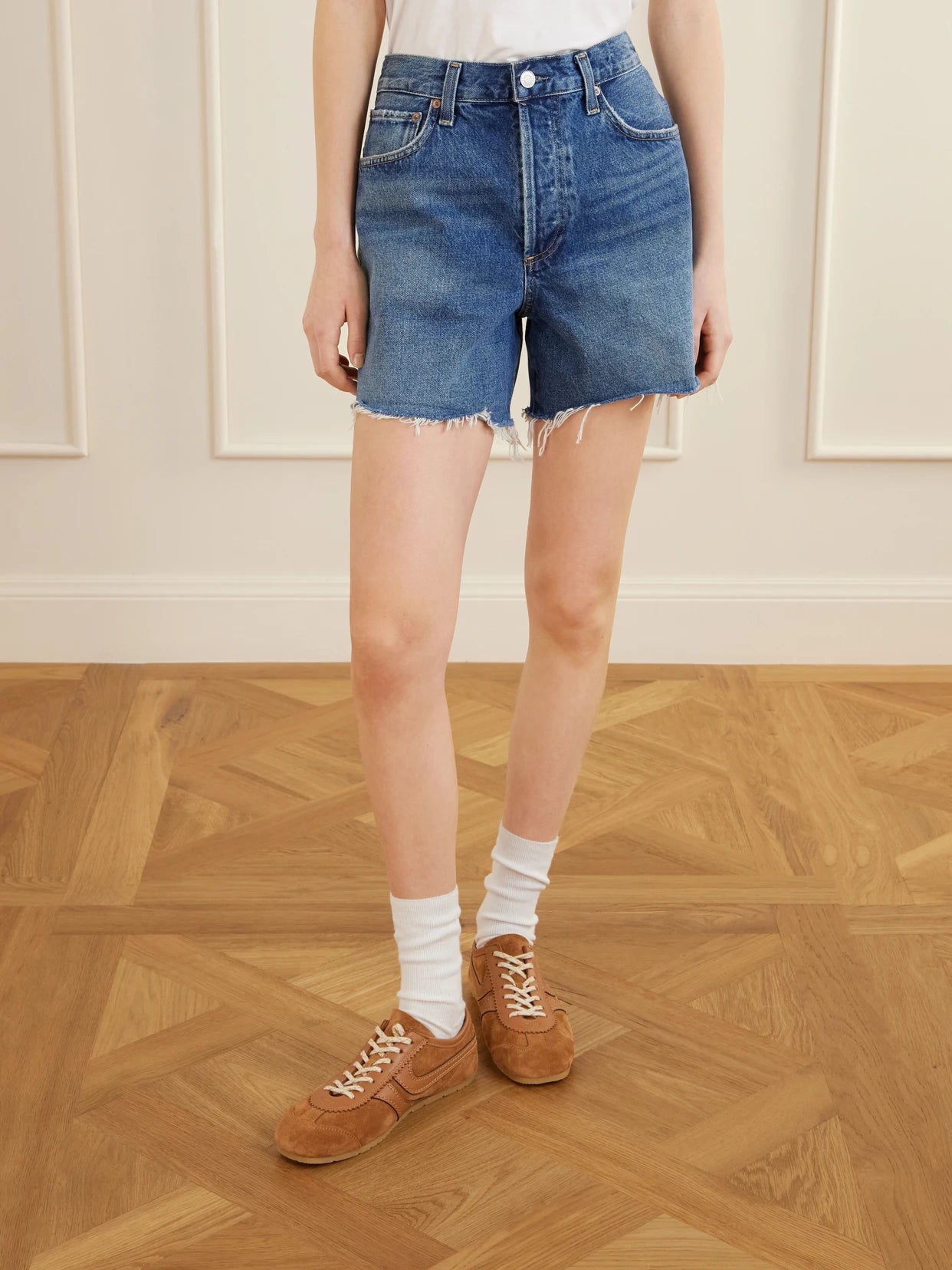 Nye Frayed Denim Shorts