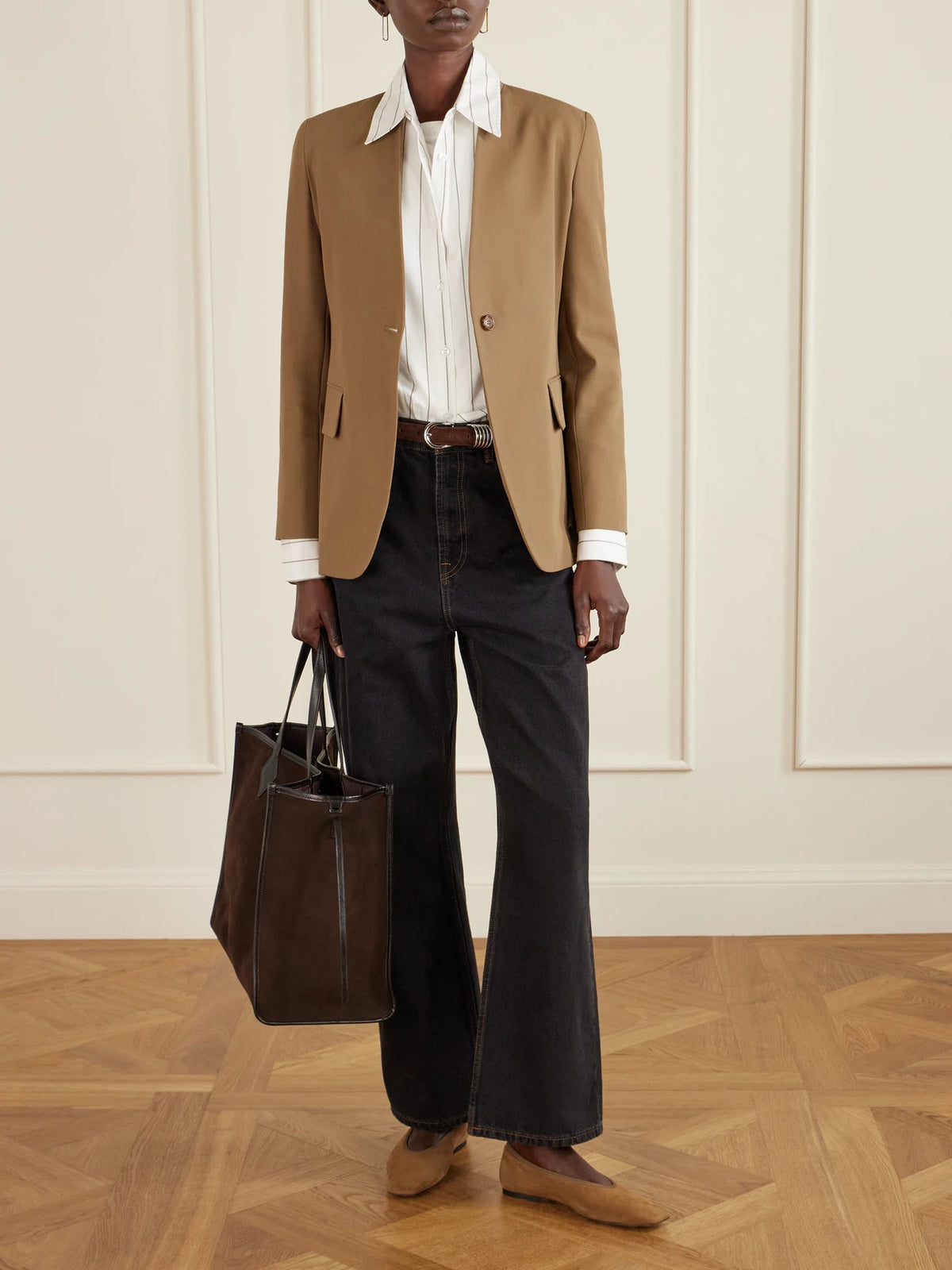 Chameleon 41 Large Leather-trimmed Nubuck Tote
