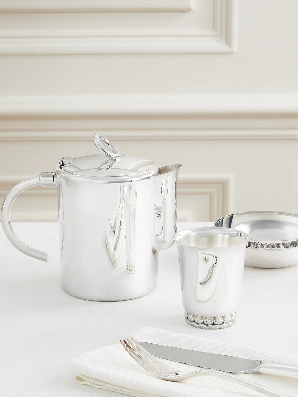 Image of Tableware. Product name - Vertigo Silver-plated Teapot in Multi colour by brand - Christofle