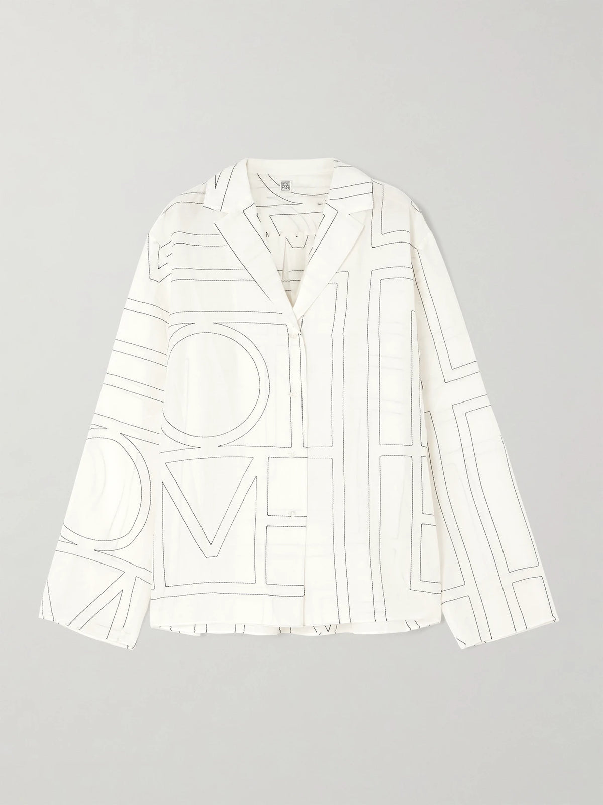 TOTEME Embroidered Organic Cotton And Silk-blend Shirt