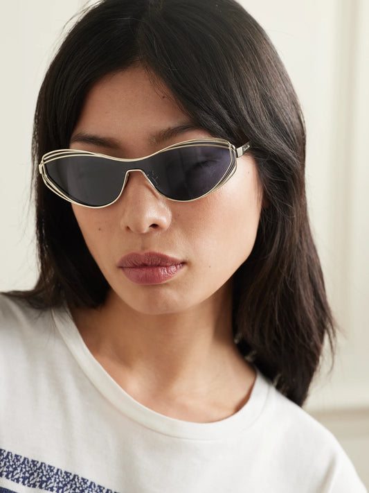 Image of Sunglasses. Product name - Fildior M1u Cat-eye Gold-tone Sunglasses in Multi colour by brand - DIOR Eyewear