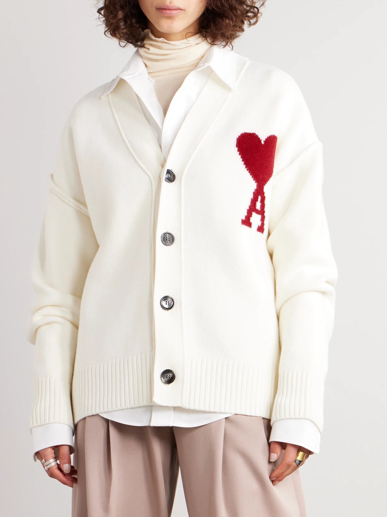 Adc Intarsia Merino Wool Cardigan