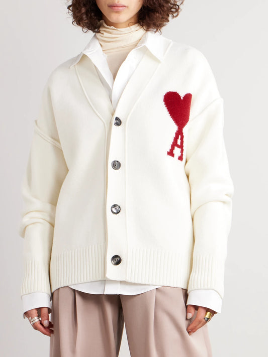 Adc Intarsia Merino Wool Cardigan