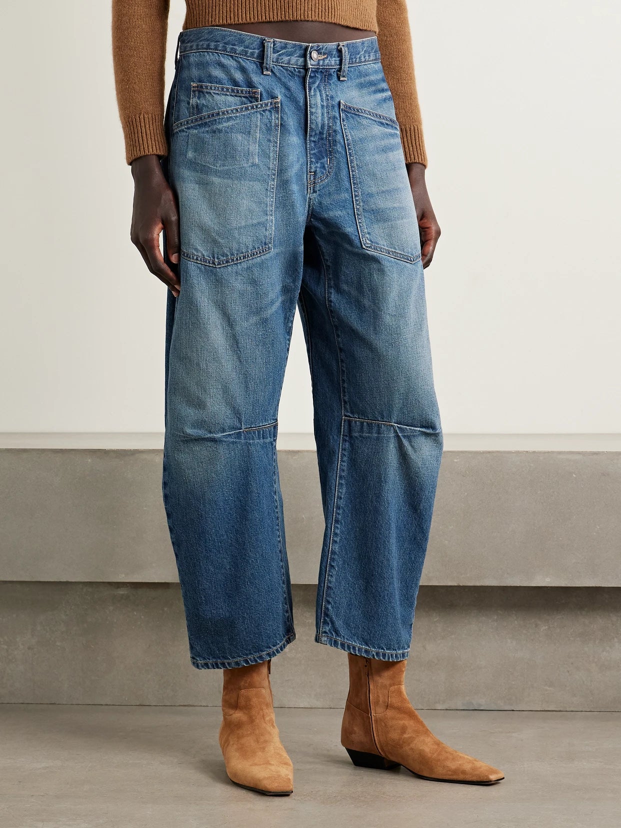 Shon High-rise Barrel-leg Jeans