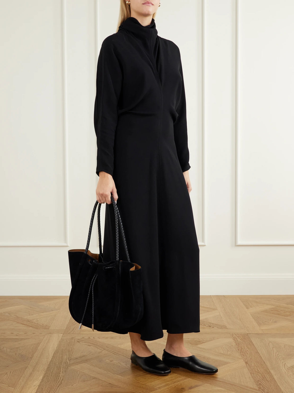 Proenza Schouler Large Ruched Leather-trimmed Suede Tote
