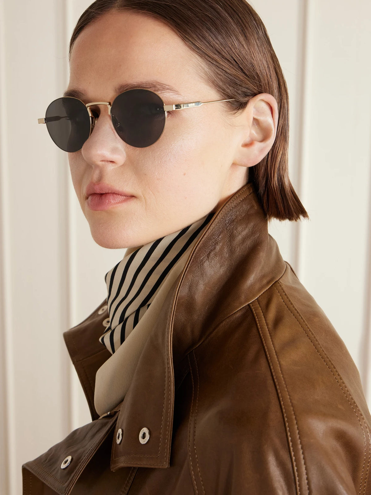 Image of Sunglasses. Product name - Oro Round-frame Gold-tone Sunglasses in Multi colour by brand - CELINE Eyewear