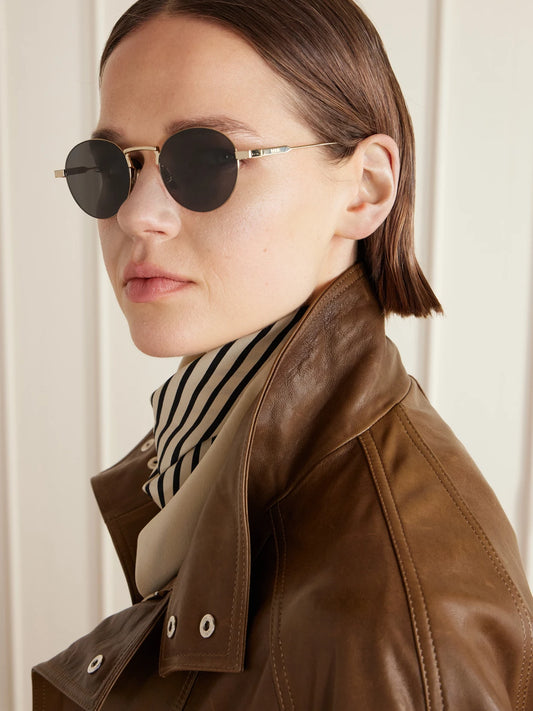 Image of Sunglasses. Product name - Oro Round-frame Gold-tone Sunglasses in Multi colour by brand - CELINE Eyewear