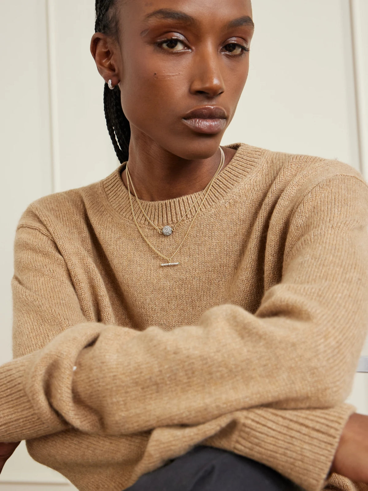 Image of Necklaces. Product name - Baby Pocket Watch 14-karat Gold Diamond Necklace in Multi colour by brand - Lucy Delius