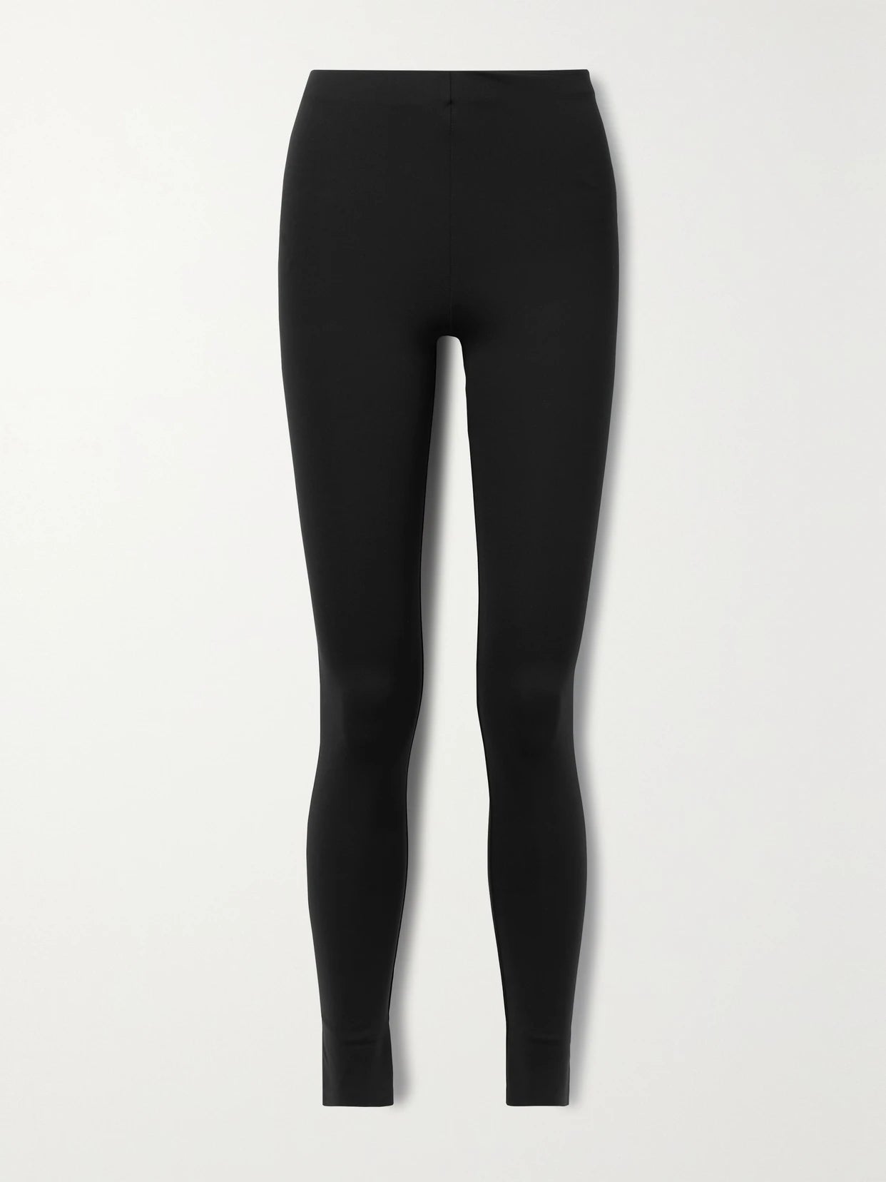 Image of Sleepwear & Loungewear. Product name - Essentials Woolworth Stretch-ponte Leggings in Black colour by brand - The Row