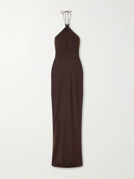 Alex Perry Mesh Halterneck Midi Dress
